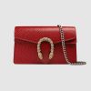 Gucci GG Women Dionysus Super Mini Leather Bag in Tiger Head with Crystals-Red