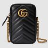 Gucci GG Women GG Marmont Mini Bag in Matelassé Chevron Leather-Black