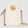 Gucci GG Women GG Marmont Mini Bag in Matelassé Chevron Leather-White