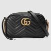 Gucci GG Women GG Marmont Small Shoulder Bag in Matelassé Chevron Leather-Black