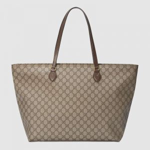 Gucci GG Women Ophidia GG Medium Tote in BeigeEbony Soft GG Supreme