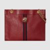 Gucci GG Women Rajah Large Tote Bag in Cerise Leather-Red
