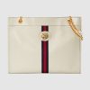 Gucci GG Women Rajah Large Tote Bag in Cerise Leather-White