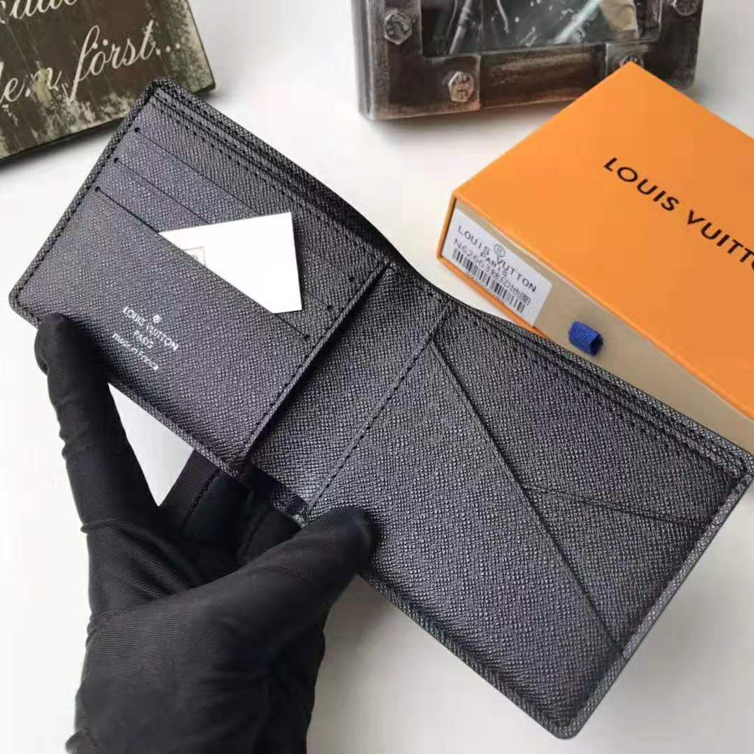 Louis Vuitton LV Unisex Slender Wallet in Damier Graphite Coated Canvas ...