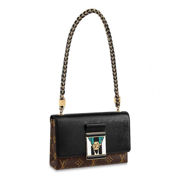 Louis Vuitton LV Women Pochette LV Thelma in Black Grained Calfskin Leather and Monogram Canvas