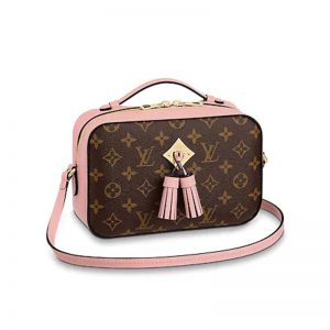 Louis Vuitton LV Women Saintonge Handbag in Monogram Canvas and Smooth Leather-Pink