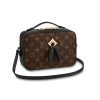 Louis Vuitton LV Women Saintonge Handbag in Monogram Canvas and Smooth Leather-Black