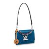 Louis Vuitton LV Women Twist MM Handbag in Epi Leather-Blue