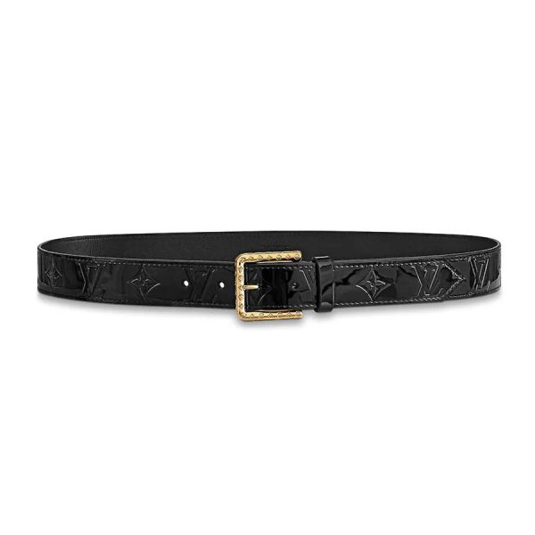 Louis Vuitton LV Unisex Daily LV 30mm Belt in Monogram Vernis Calf Leather-Black