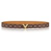 Louis Vuitton LV Unisex Essential V 30mm Belt in Damier Ebene Canvas and Calf Leather