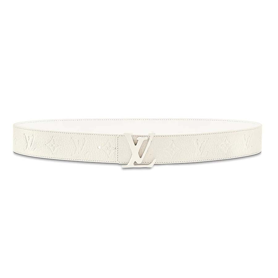 Jobtilbud foretrække innovation Louis Vuitton LV Unisex LV Shape 40mm Belt in Embossed White Taurillon  Leather - Brandsoff