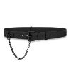 Louis Vuitton LV Unisex Signature Chain 35mm Belt in Taurillon Leather with Embossed Monogram