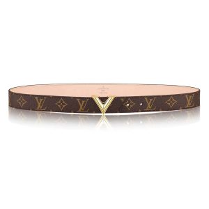 Louis Vuitton LV Unisex V Essential 30mm Belt in Monogram Canvas and Calf Leather