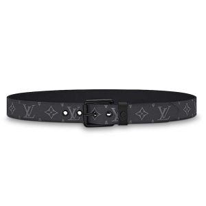 Louis Vuitton LV Unisex Voyager 35mm Belt in Monogram Eclipse Canvas