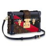 Louis Vuitton LV Women Petite Malle Handbag in Calf Leather and Monogram Coated Canvas