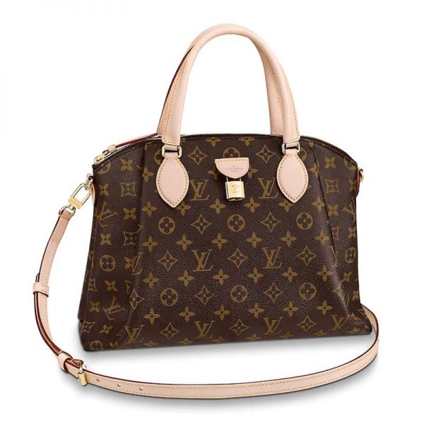 Louis Vuitton LV Women Rivoli MM Handbag in Monogram Coated Canvas-Brown