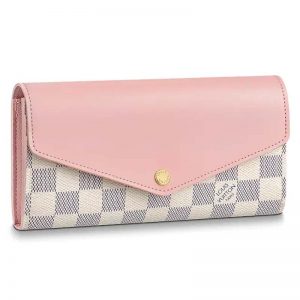 Louis Vuitton LV Women Sarah Wallet in Damier Azur Canvas-Pink