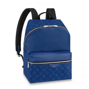 Louis Vuitton LV Unisex Discovery Backpack PM Monogram Canvas Taiga Leather-Blue