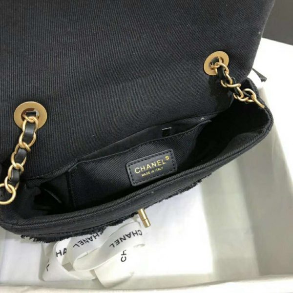 Chanel Women Flap Bag Denim & Gold-Tone Metal-Black (9)