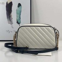 Gucci GG Women GG Marmont Small Shoulder Bag White Diagonal Matelassé