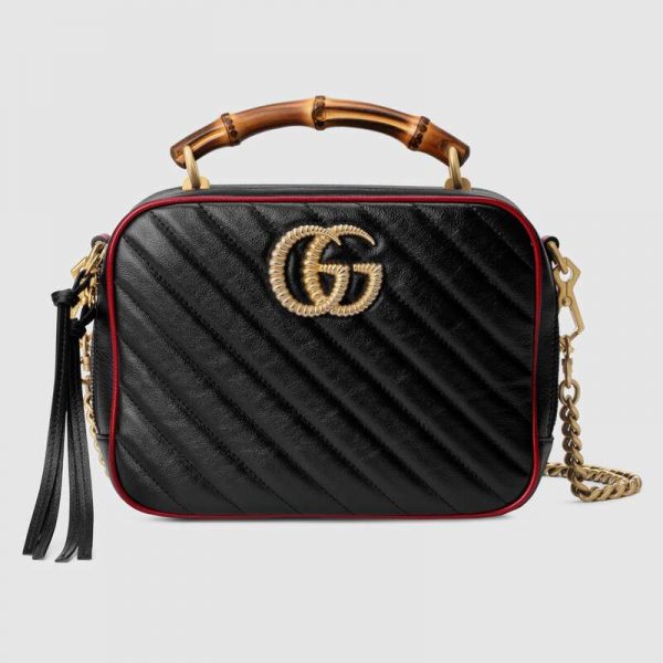 Gucci GG Women GG Marmont Small Shoulder Bag with Bamboo
