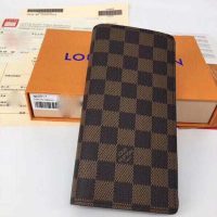 Louis Vuitton LV Unisex Brazza Wallet Iconic Damier Ebène-Brown