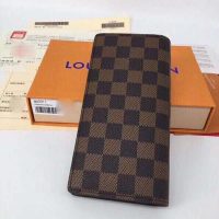 Louis Vuitton LV Unisex Brazza Wallet Iconic Damier Ebène-Brown