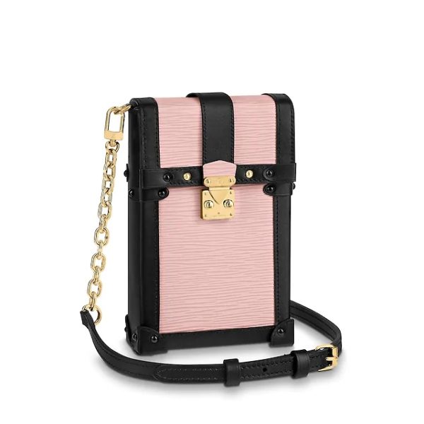 Louis Vuitton LV Unisex Vertical Trunk Pochette Epi Cowhide Leather-Pink