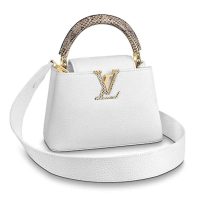 Louis Vuitton LV Women Capucines Mini Handbag Taurillon Ayers Snakeskin-Blue