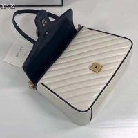 Gucci GG Women GG Marmont Mini Top Handle Bag-White