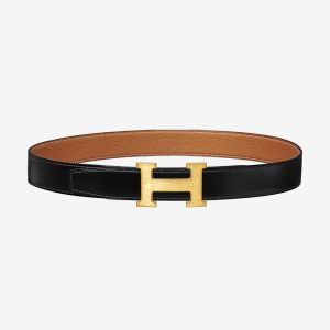 Hermes Men H Belt Buckle & Reversible Leather Strap 32 mm-Brown