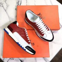 Hermes Men Trail Sneaker in Calfskin-Red