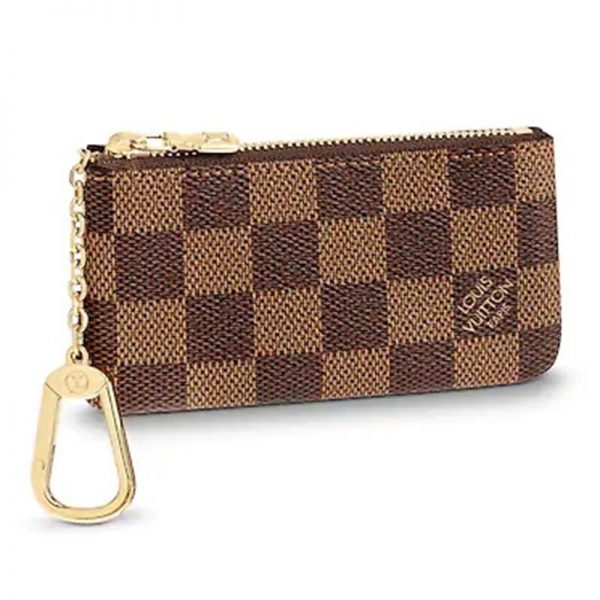 Louis Vuitton LV Unisex Key Pouch Damier Ebene Canvas-Brown