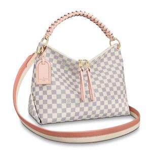 Louis Vuitton LV Women Beaubourg Hobo MM Damier Azur Coated Canvas