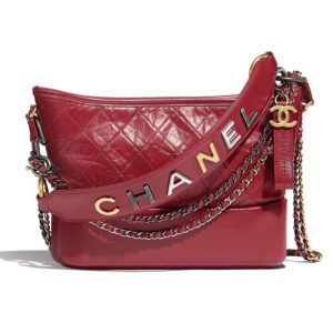Chanel Women Chanel's Gabrielle Hobo Bag Aged Smooth Calfskin-Red