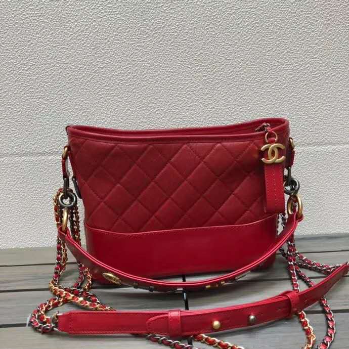 Chanel Women Chanel's Gabrielle Hobo Bag Aged Smooth Calfskin-Red ...