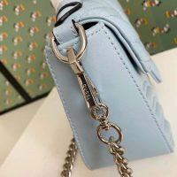 Gucci GG Women GG Marmont Mini Top Handle Bag-Blue