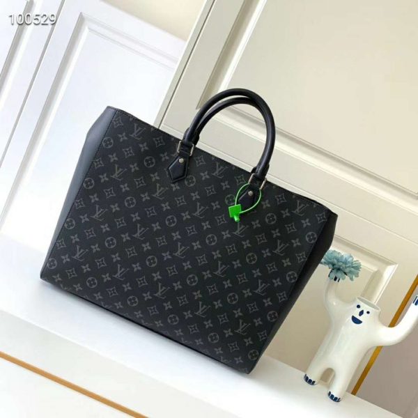 Louis Vuitton LV Men Sac Plat Horizontal Zipper Monogram Eclipse Canvas (3)