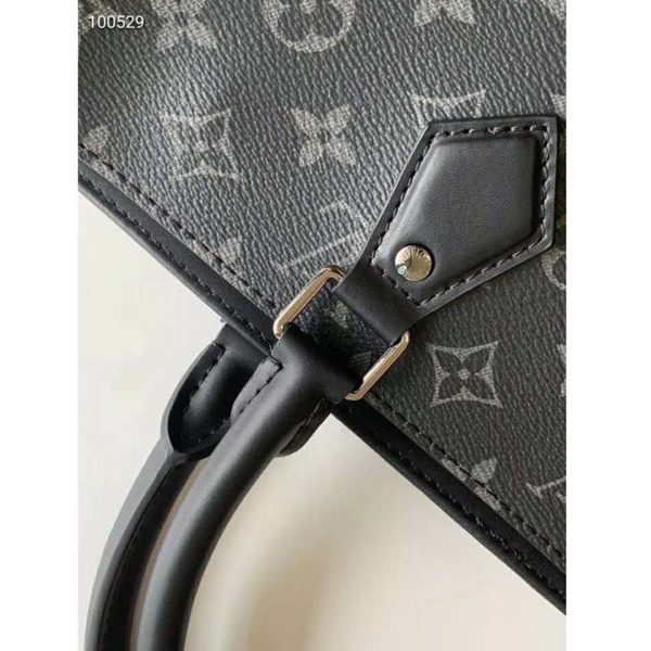 Louis Vuitton LV Men Sac Plat Horizontal Zipper Monogram Eclipse Canvas (7)