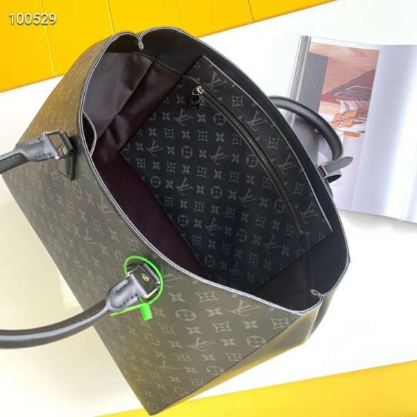 Louis Vuitton LV Men Sac Plat Horizontal Zipper Monogram Eclipse Canvas (8)