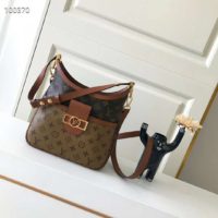 Louis Vuitton LV Women Hobo Dauphine PM Handbag Monogram Reverse Canvas