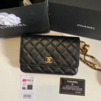 Chanel Women Classic Wallet On Chain in Lambskin-Black