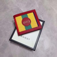 Gucci GG Unisex Baiadera Stripe Canvas Bi-Fold Wallet-Red