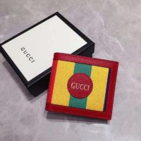 Gucci GG Unisex Baiadera Stripe Canvas Bi-Fold Wallet-Red