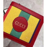 Gucci GG Unisex Baiadera Stripe Canvas Bi-Fold Wallet-Red