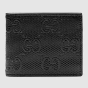 Gucci GG Unisex GG Embossed Wallet Black GG Embossed Leather