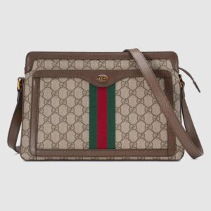 Gucci GG Unisex Ophidia GG Medium Shoulder Bag-Brown