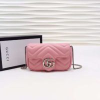 Gucci GG Women GG Marmont Super Mini Bag Matelassé Chevron-Pink