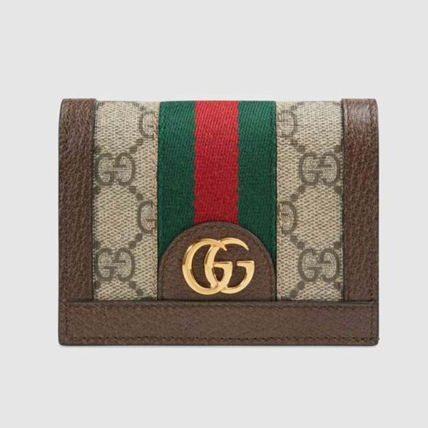 Gucci Unisex Ophidia GG Card Case Wallet GG Supreme Canvas