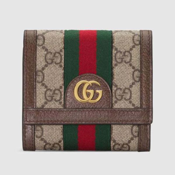 Gucci Unisex Ophidia GG Card Case Wallet GG Supreme Canvas